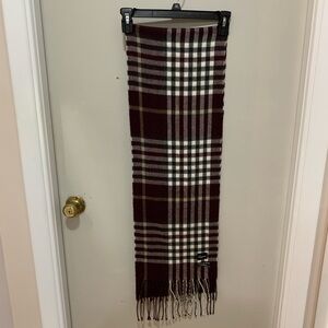 Cejon Burgundy and White Plaid Scarf